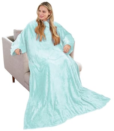 Draagbare fleece deken met mouwen voor optimaal comfort
