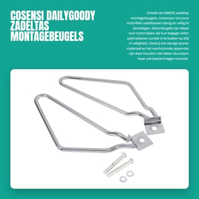 Dailygoods- Zadeltas Montagebeugels - 2x Verchroomd/Ijzer - Duurzaam/Corrosiebestendig - Ondersteuning voor XL883/1200 HD1450/1584 - Eenvoudig te Installeren - Zadelhouder