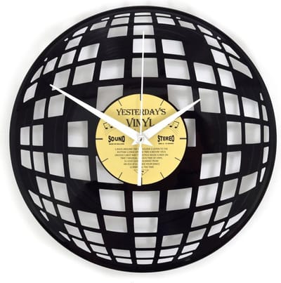 Vinyl Klok Discobal - Gemaakt Van Een Gerecyclede Plaat - Met geschenkverpakking