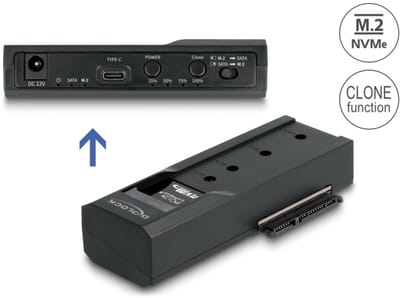 Delock 64252 USB-C 3.2 Gen 2 M.2 PCIe NVMe Harde schijf-dockingstation 2.5 inch Met clone-functie