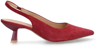 Manfield - Dames - Burgundy suède slingbacks - Maat 37