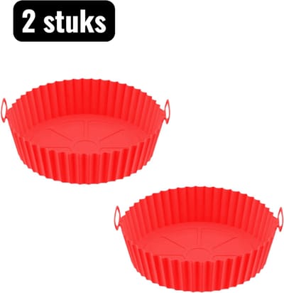 2 stuks - Bakmatten - Airfryer Siliconen Bakplaat - Airfryer siliconen bakmat - Ovenbestendige - Perfect voor koekjes, groenten en snacks - Rood