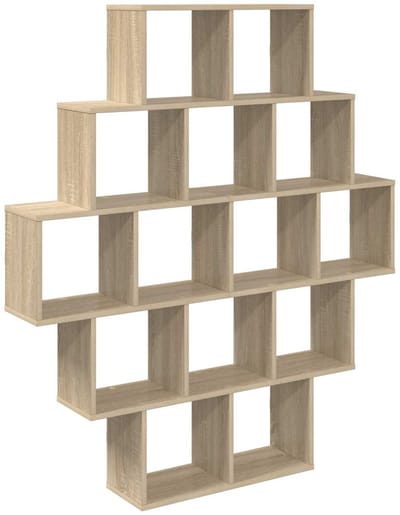 vidaXL - Wandplank - Sonoma - Eiken - 120 - x - 20 - x - 136 - cm - Bewerkt - hout