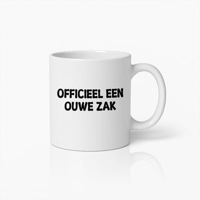 Officieel Een Ouwe Zak Mok – Grappige Koffiemok voor Mannen – Humoristisch Cadeau voor Vader, Opa of Vrienden