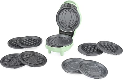 Wafelmaker - Apparaat - Feestelijke Wafels Maken - 5 Verwisselbare Platen - Compact - Groen