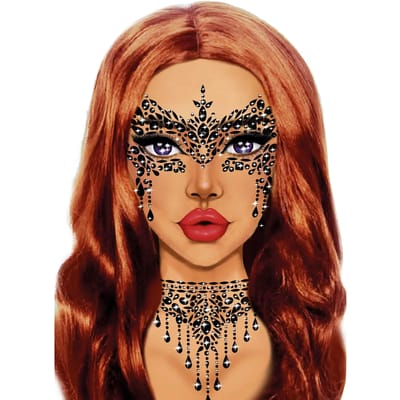 Vrouwelijke masker gezicht stickers voor feestjuwelen Leg Avenue