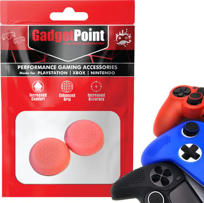 Gadgetpoint - Thumb Grips voor PlayStation, PS5, Xbox X/S, One & Switch Pro Controller - Gaming Thumbgrips - Performance Anti-Slip Thumbsticks - Bescherming Accessoires - Thumbs Stippen - Roze