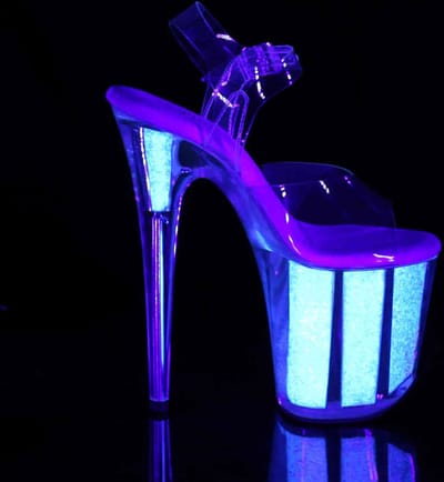 Pleaser - FLAMINGO808UVG Sandaal met enkelband, Paaldans schoenen - Paaldans schoenen - 36 Shoes - Roze
