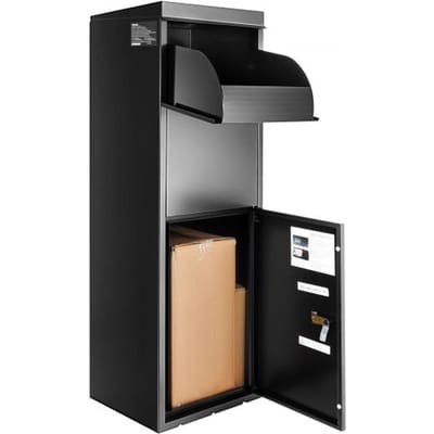 VEVOR pakketbrievenbus 35,5 x 29,5 x 105,5 cm pakketbox stalen palletbox 50 kg brievenbus brievenbus XXL brievenbus met wachtwoordslot binnenscharnier antidiefstalopening voor pakketten brieven etc.