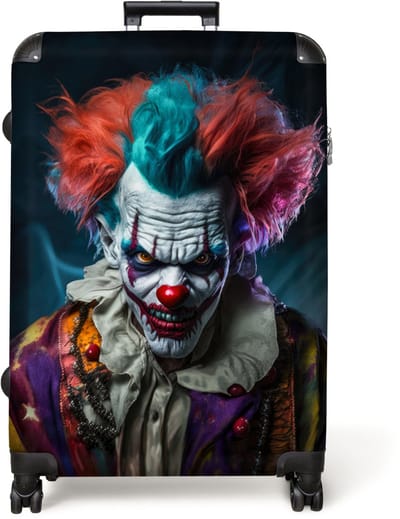 NoBoringSuitcases.com® - Koffer groot - Reiskoffer lichtgewicht - Clown - Make up - Kostuum - Portret - Horror - Rolkoffer met 4 wielen - Grote trolley XL - 98 liter bagage