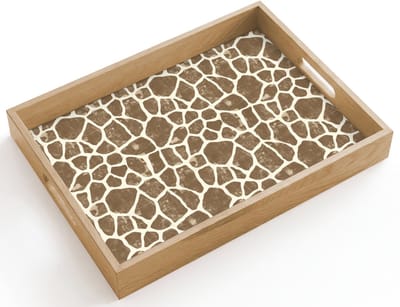 Dienblad hout 40x30 cm - Schootdienblad - Giraf - Klassiek - Bruin - Borrelplank rechthoek - Plateau dienbladen