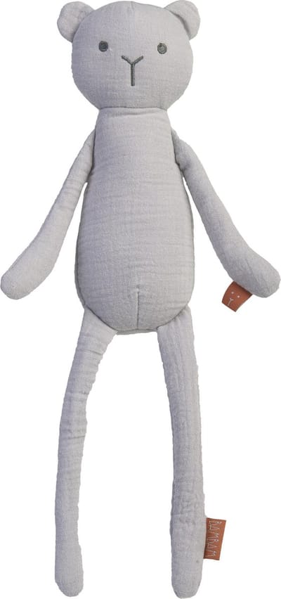 BAMBAM Organisch katoenen Knuffel Beer - Grijs - Baby knuffel