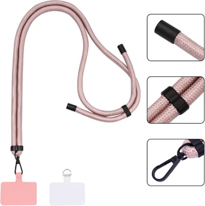 Casemania Extra Sterke Telefoonkoord - Rosegoud - Dikke Verstelbare Telefoonketting - Universeel Koord voor Smartphone - Stevig Draagkoord voor Telefoon - Lanyard Crossbody Cord