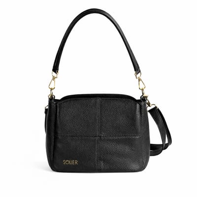 Solier FL50 CASSIA – crossbody damestas – natuurlijk leer – verstelbare schouderband – zwart