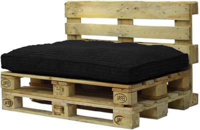 Palletkussens - Zitkussens - Meubels Maken - Slijtvast Corduroy - 120x80 cm - Zwart