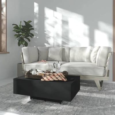 Salontafel - Woonkamertafel Koffietafel - Centrale Ontmoetingsplek - Robuust Houtmateriaal - 85x55x31 cm - Zwart