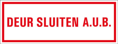 Deur sluiten aub tekststicker 400 x 150 mm