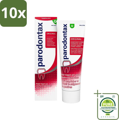 10 x Parodontax - Tandpasta - Original - Versterkt Tandvlees & Verwijdert Tandplak - 75 ml - Grootverpakking - Tandpasta - Bloedend Tandvlees - Tandplak - Tandvleesontsteking - Fluoride