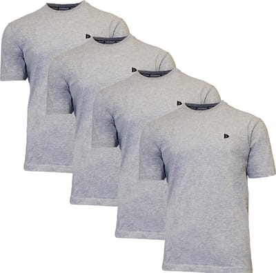 4-Pack Donnay - T-shirt (Vince) - Sportshirt - Heren - Light grey marl (321) - maat XL