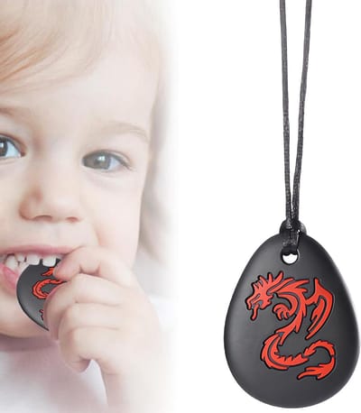 Siliconen Bijtcollier voor Kinderen - Bijtkettingen voor TDAH, Autisme en Bijten - Geschikt voor Jongens en Meisjes (Rood)