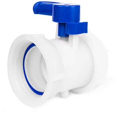 Bradas IBC Adapter met Vlinderkraan S100x8 Binnendraad naar S100x8 Buitendraad - IBC Koppeling met Afsluiter - Waterregeling IBC Tank