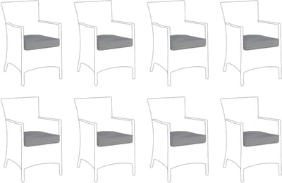 ITALY - Kussenhoes set van 8 - Lichtgrijs - Polyester