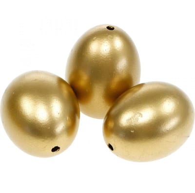 Kippeneieren Gouden geblazen eieren Paasdecoratie 10 st, 10 Stück
