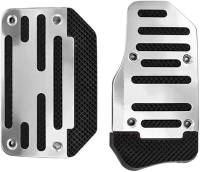 Pedaal Covers - Auto Accessoires - Verbeterde Grip - Antislip Oppervlak - Universele Set - Zilver