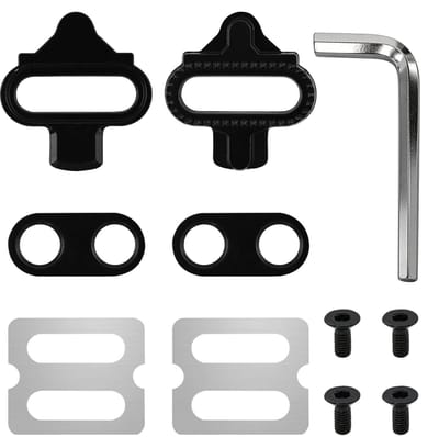 Dailygoods- SPD Cleats - Antislip Platen van CrMo-staal - 12° Float - Inclusief Schroeven - Compatibel met Shimano - Voor MTB en Indoor Cycling - Fietschoenen