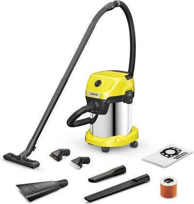 Kärcher WD 3 S V-17/6/20 Car Nat- en Droogzuiger - 1000 W - 17 liter - RVS containter - Patroonfilter - Auto accessoires