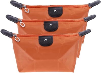 Dumpling Shape Make-up Organizer - Draagbare Waterdichte Cosmetica Tas voor Vrouwen, Ideaal voor Reizen en Dagelijks Gebruik, Oranje