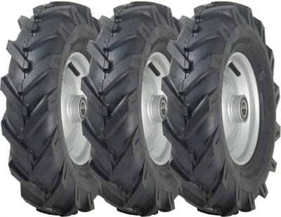 4.80/4.00-8 Rotovator-velg met open midden en noppen, 25 mm kogellager (set van 3)