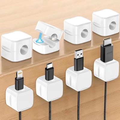 8-delige magnetische kabelhouders voor perfecte kabelorganisatie