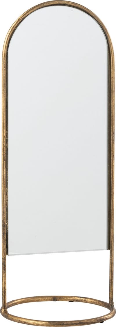 J-Line spiegel Op Voet Daisy - ijzer/glas - goud - 16.5 x 45 cm