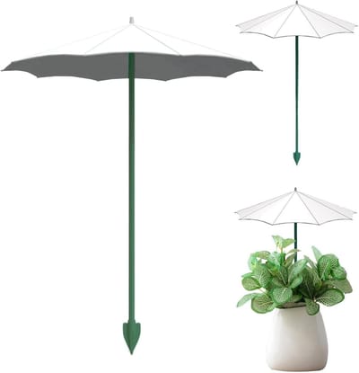 Plantenparaplu's 3 Stuks - Kleine Zonparaplu's - Bescherming Buitenplanten - Ademende Halfschaduw - Hoogte 34cm - Wit