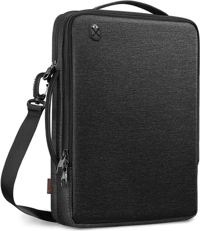 SHOP YOLO-laptoptas 15 6 inch- Laptop Schoudertas - Beschermende Gewatteerde Draagtas - zwart