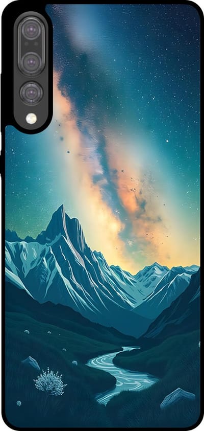 Smartphonica Telefoonhoesje Geschikt voor Huawei P20 Plus met Sterrenhemel Opdruk - TPU Backcover Case With Space And Milkyway Design geschikt voor Huawei P20 Plus