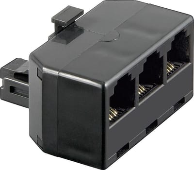 RJ11 (m) - 3x RJ11 (v) telefoon splitter / zwart
