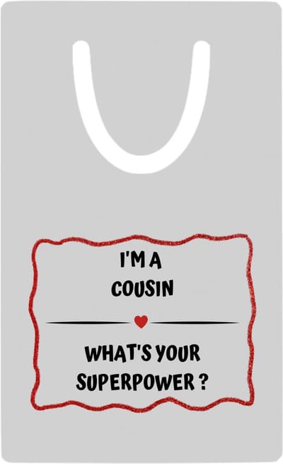 Hacebo® - I'm a cousin what's your superpower? metalen boekenlegger - Neef - super neef - verjaardag - cadeautje voor neef - neef artikelen - kado - geschenk Bladwijzer boekenleggers - 7.6 cm x 5cm