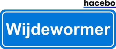 Hacebo - Plaatsnaam Sticker - 29x10 CM - Wijdewormer sticker - Verkeersborden sticker - grappige cadeaus - Wijdewormer