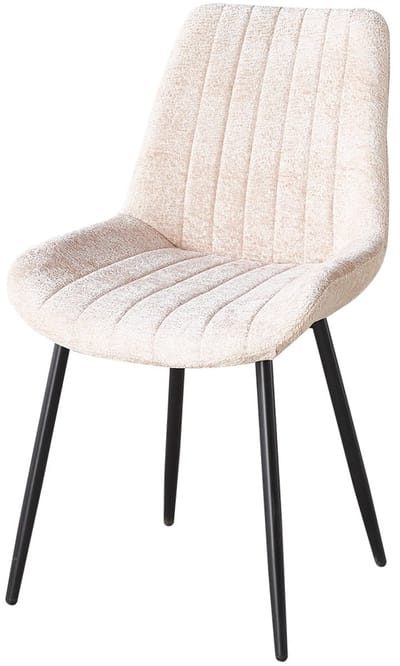 Eetkamerstoel Susta beige chenille eetstoel zetel