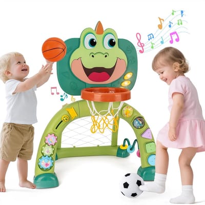 Speelgoed Basketbal Set voor Kinderen - Binnen en Buiten Basketbalring met Voetbaldoel