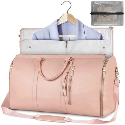 Archi Opvouwbare reistas – Schoudertas - Waterdicht – Kreukvrije kledingtas & sporttas – Voor reizen, fitness & outdoor – Roze
