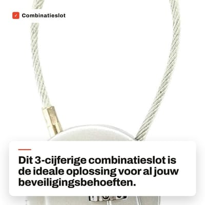 Dailygoods- Combinatieslot 3-cijferig - Hangslot - Waterdicht - Staalkabel - Outdoor - Voor Reiskoffers/Bagage