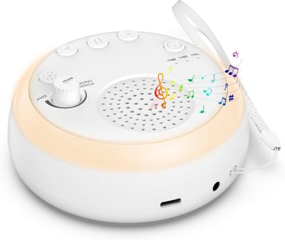 White Noise Machine Baby, Draagbaar Slaapmiddel voor Baby's met Nachtlampje, USB Oplaadbaar White Noise Baby Apparaat, 16 extreem rustgevende geluiden, geluidsaanpassingsfunctie, timingsfunctie