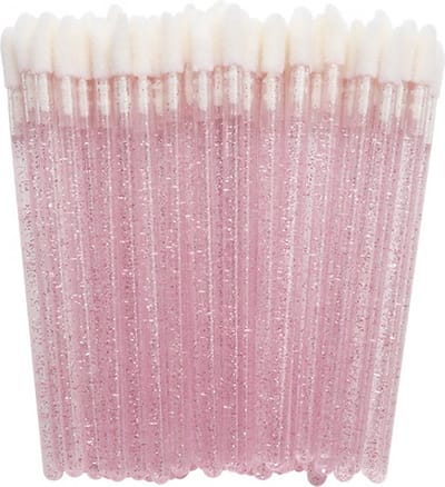 Lipgloss / Oogschaduw Borsteltjes - 20 stuks - Roze met glitter - Lipgloss applicators - brush lipstick make-up lip pluisvrij oogschaduw borsteltje