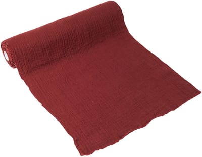 ARTYFETES - Tafelloper katoenen gaas terracotta bordeaux 30 cm x 3 m bohemien