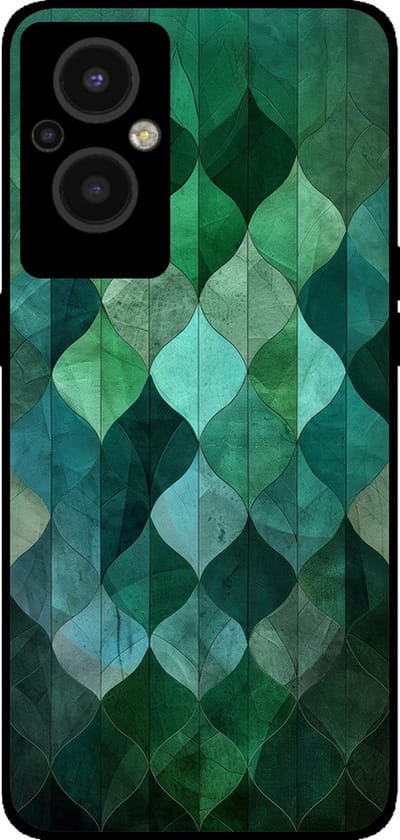 Smartphonica Telefoonhoesje Geschikt voor Oppo Reno8 Lite met groene bladeren opdruk - TPU backcover case green leaf design - Groen geschikt voor Oppo Reno8 Lite