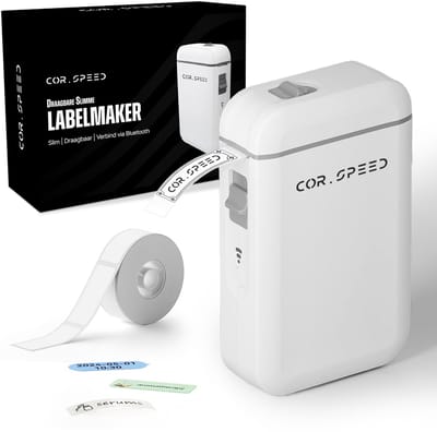 Cor.Speed Bluetooth Labelprinter - Smartphone bediening - Geen toetsenbord