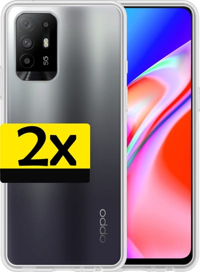 Hoesje - 2 Stuks - Geschikt voor OPPO A94 5G - Sterk & Shockproof - Case Siliconen - Back Cover - Telefoon Hoes - Telefoonhoesjes - Transparant